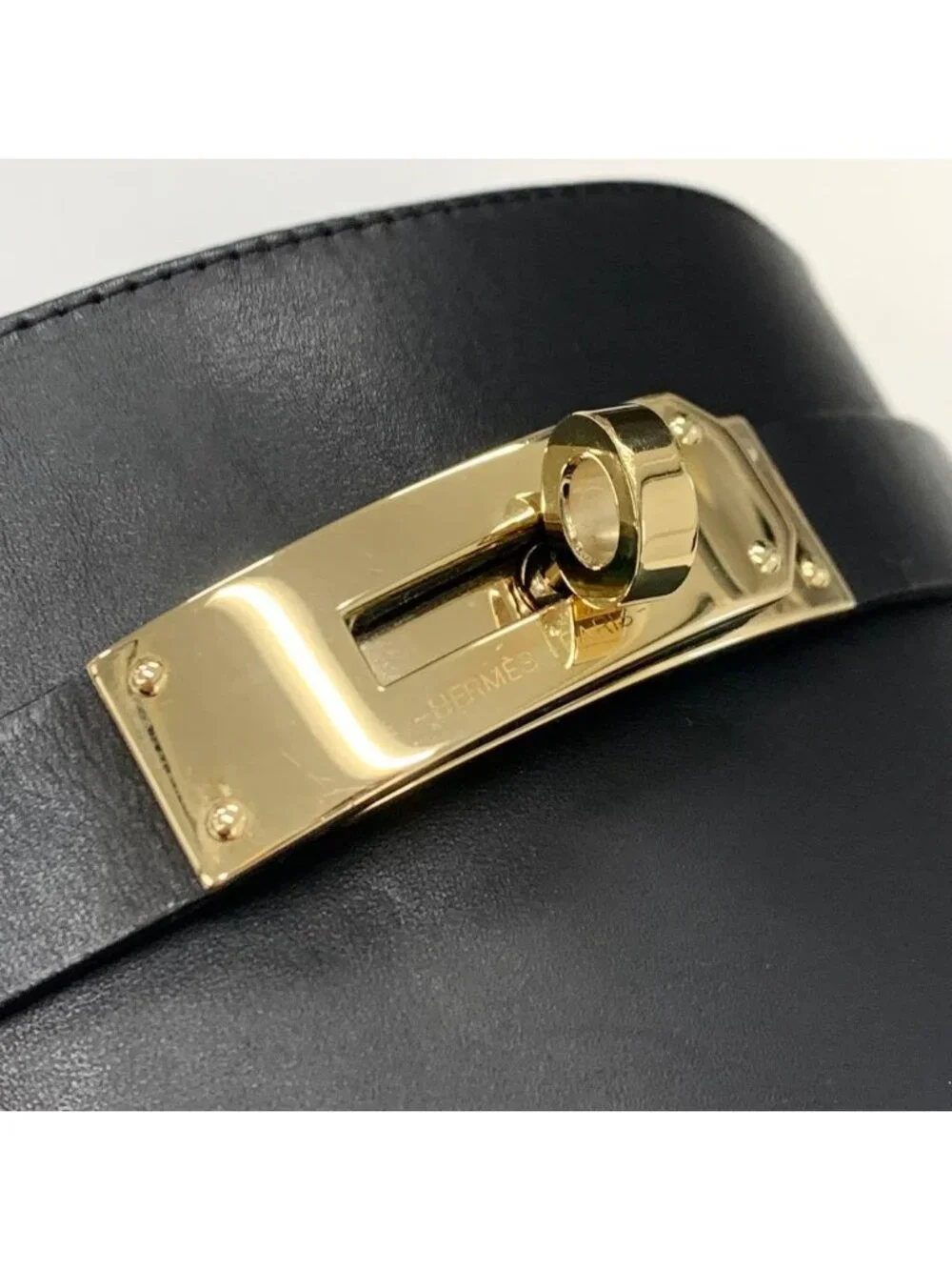 Hermes Story 50 Kelly Leather Long Boots Black